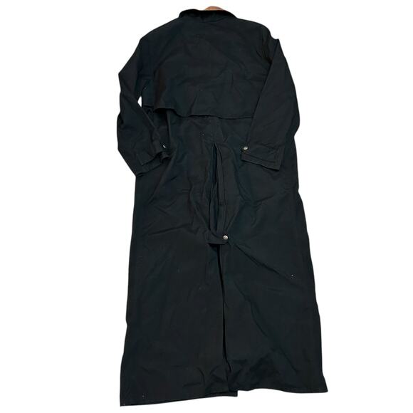 Vtg Lauren Ralph Lauren Black Riding Duster Trench Coat Womens Size Small - Picture 9 of 9